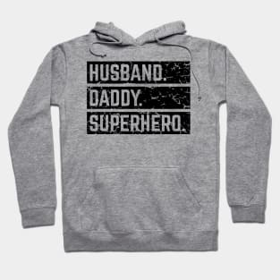 Husband Daddy Superhero (Super Dad / Superdaddy / Vintage / Black) Hoodie